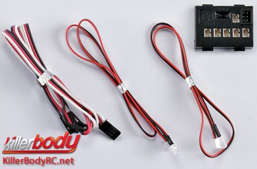 KillerBody - KBD48099 - Lichtset - 1/10 TC/Drift - Scale - LED - Lichtsystem mit Control Box - 4 LEDs (Zusätzlicher Scheinwerfers)