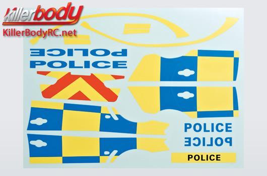 KillerBody - KBD48127 - Stickers - 1/10 Touring / Drift - Scale - Police Car