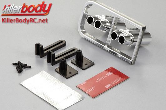 KillerBody - KBD48281 - Parti di carrozzeria - 1/10 accessorio - Scale - Scappamento Finto - LED compatibile - Tipo doppio (2 pzi)