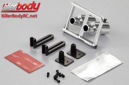 KillerBody - KBD48284 - Parti di carrozzeria - 1/10 accessorio - Scale - Scappamento Finto - LED compatibile - Tipo singolo (2 pzi)