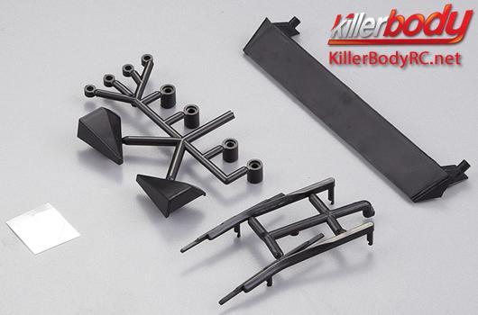 KillerBody - KBD48294 - Parti di carrozzeria - 1/10 Touring / Drift - Scale - Pezzi plastici neri per Lancia Delta HF Integrale