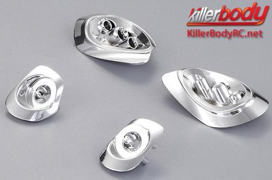 KillerBody - KBD48304 - Pièces de carrosserie - 1/10 Touring / Drift - Scale - Support de phare chromé pour Alfa Romeo TZ3 Corsa