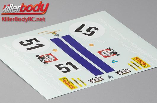 KillerBody - KBD48324 - Stickers - 1/10 Touring - Scale - Alfa Romeo 2000 GTAm