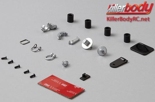 KillerBody - KBD48350 - Karrosserieteile - 1/10 Zubehör - Scale - Hacken und Ösen Set (Diecast alloy) - Silber