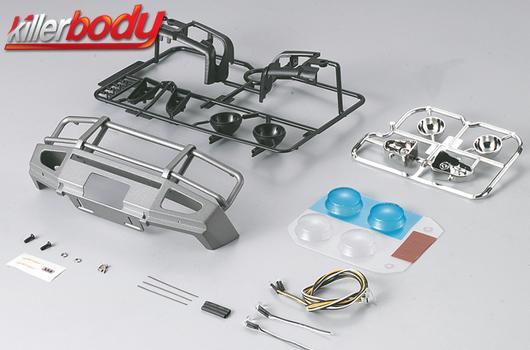 KillerBody - KBD48669 - Karosserie Teilen - 1/10 Truck - Scale - Rammschutz mit LED Scheinwerfer Alu silber für