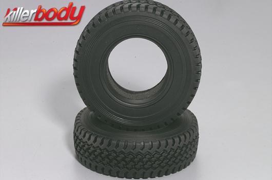 KillerBody - KBD48691 - Tires - 1/10 Truck - Scale Rubber Tire 3.35" with foams