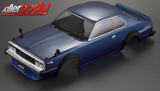KillerBody - KBD48700 - Karosserie - 1/10 Touring / Drift - 195mm  - Fertig lackiert - Box - 1977 Skyline Hardtop 2000 GT-ES - Blau