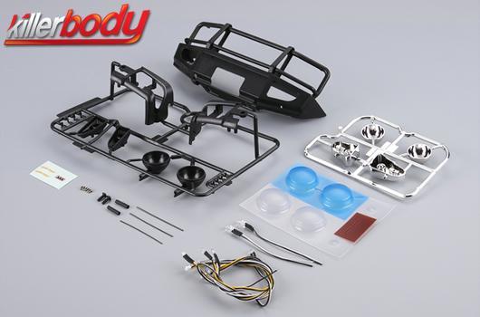 KillerBody - KBD48718 - Option Part - Traxxas TRX-4 -  1/10 Alloy Bumper w/LEDS Upgrade Sets Matt-black Fit for 1/10 Truck and SUV
