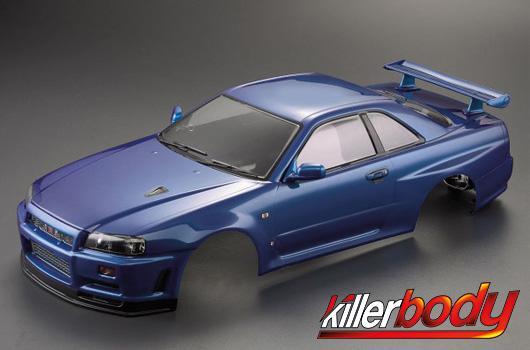 KillerBody - KBD48716 - Carrosserie - 1/10 Touring / Drift - 195mm - Peint - Nissan Skyline R34 Metallic Blue RTU