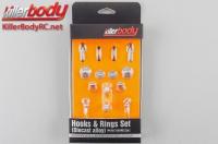 Body Parts - 1/10 Accessory - Scale - Hooks & Rings Set (Diecast alloy) - Silver