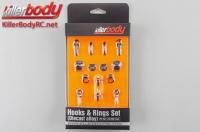 Body Parts - 1/10 Accessory - Scale - Hooks & Rings Set (Diecast alloy) - Black
