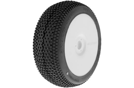 ProCircuit - PC1005-YE - Tires - 1/8 Buggy - mounted - White wheels - 17mm Hex - Hot Dices (2 pcs)