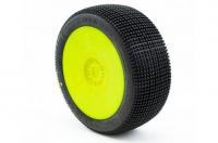 Tires - 1/8 Buggy - mounted - Yellow wheels - 17mm Hex - ADDICTIVE V2 C2 (SOFT) (2 pcs)