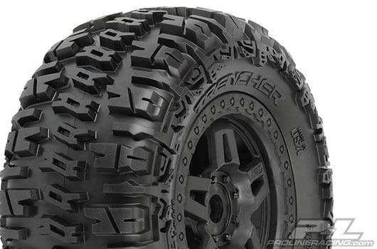 Pro-Line - PRO116013 - Tires - Monster Truck - mounted - Black Tech 5 Zero Offset wheels - 17mm Hex - Trencher 3.8" (2 pcs)