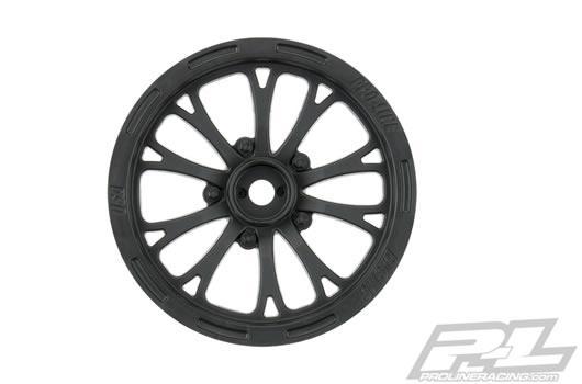 Pro-Line - PRO277503 - Wheels - 1/10 Short Course - Front - 2.2" - Pomona Drag Spec - Black - for Traxxas Slash 2WD using 2.2 Buggy Tires (2 pcs)