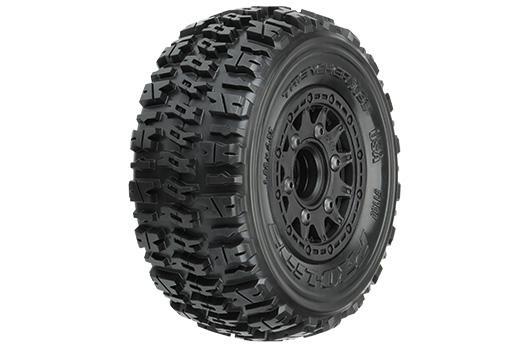 Pro-Line - PRO119010 - Tires - 1/10 Short Course - 2.2"/3.0" - mounted - Raid Black 6x30 Wheels - Trencher X SC - Slash 2wd/4WD F/R