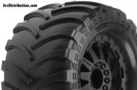 Tires - 1/10 Truck - 2.8" - mounted - F-11 Black Wheels - 12mm Hex - Destroyer 2.8" (2 pcs) - for Traxxas Nitro Rear / Electric Front