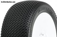 Tires - 1/8 Buggy - mounted - V2 wheels White - 17mm Hex - Slide Lock S3 (soft) (2 pcs)