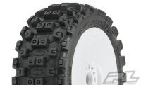 Tires - 1/8 Buggy - mounted - White wheels - 17mm Hex - Badlands MX M2 (Medium) (2 pcs)