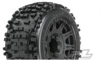 Tires - Monster Truck - mounted - Raid Black wheels - 17mm 8x32 Removable Hex - Badlands 3.8" (2 pcs)