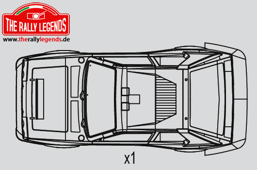 Rally Legends - EZRL2381 - Karosserie - 1/10 Rally - Scale - Unlackiert - Lancia Delta S4 mit Aufkleber und Zubehör