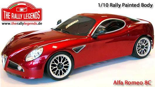 Rally Legends - EZQR8100 - Body - 1/10 Touring - Scale - Painted - Alfa Romeo 8C with stickers and accessories