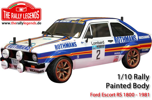Rally Legends - EZRL2430 - Carrosserie - 1/10 Rally - Scale - Peinte - Ford Escort RS 1800 1981