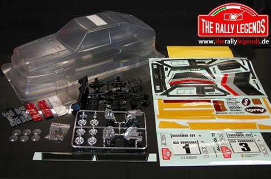 Rally Legends - EZRL2426 - Body - 1/10 Rally - Scale - Clear - Audi Quattro with stickers and accessories