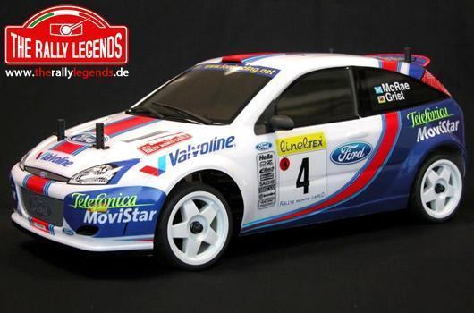 Rally Legends - EZRL003 - Auto - 1/10 Electrique - 4WD Rally - ARTR - Ford Focus WRC McRae / Grist 2001 - Carrosserie PEINTE