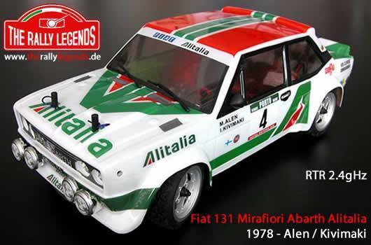 Auto - 1/10 Elektrisch - 4WD Rally - ARTR - Fiat 131 Abarth 1978 Alitalia - LACKIERT Karosserie