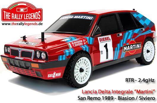 Rally Legends - EZRL0896 - Auto - 1/10 Electrique - 4WD Rally - ARTR - Lancia Delta Integrale Rouge - Carrosserie PEINTE