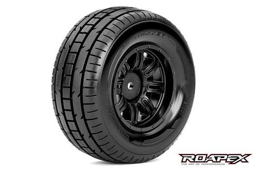 Roapex - RXR1001-B - Tires - 1/10 Short Course - mounted - Black wheels - 12mm Hex - Trigger (2 pcs)