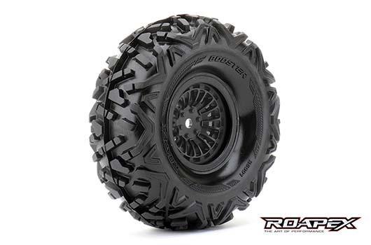 Roapex - RXR6001-B - Tires - 1/10 Crawler - mounted - 1.9" - Black wheels - 12mm Hex - Booster (2 pcs)