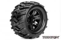 Tires - 1/10 Monster Truck - mounted - 0 offset - Black wheels - 12mm Hex - Morph (2 pcs)