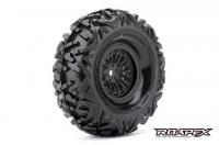 Tires - 1/10 Crawler - mounted - 1.9" - Black wheels - 12mm Hex - Booster (2 pcs)