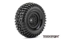 Tires - 1/10 Crawler - mounted - 1.9" - Black wheels - 12mm Hex - Cross (2 pcs)