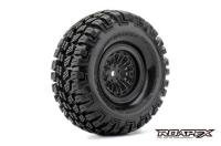 Tires - 1/10 Crawler - mounted - 1.9" - Black wheels - 12mm Hex - Storm (2 pcs)