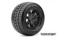 Tires - 1/8 Monster Truck - mounted - 0 offset - Black wheels - 17mm Hex - Trigger (2 pcs)