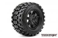 Tires - 1/8 Monster Truck - mounted - 0 offset - Black wheels - 17mm Hex - Rythm (2 pcs)