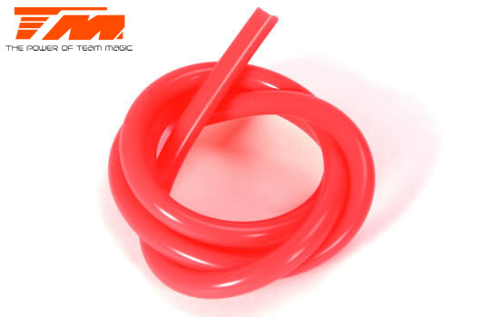 Team Magic - TM119001R - Fuel tube silicone - 0.6m - transparent red