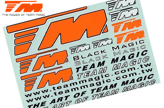 Team Magic - TM118003O - Adesivi - Team Magic - 145 x 100mm - Arancioni