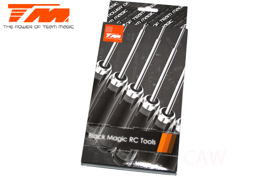 Tool Set - Team Magic Black Magic RC - 1.5 / 2 / 2.5 / 3mm, Phillips and Flat screwdrivers
