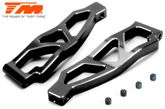 Team Magic - TM510131BK - Option Part - E5 - CNC Machined Aluminum Upper Arm - Black (2 pcs)