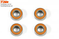 Ball Bearings - metric -  6x12x4mm Rubber sealed Orange (4 pcs)