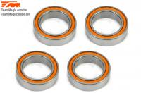 Ball Bearings - metric - 10x15x4mm Rubber sealed Orange (4 pcs)