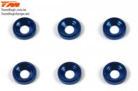 Washers - Conical - Aluminum - 3mm - Blue (6 pcs)