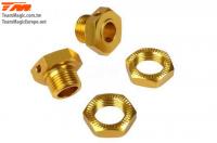 Pièce Option - E6 Trooper / Trooper II - Aluminium anodisé Gold - Hexagones de roues striés Set (2 pces)