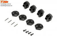 Option Part - E5 - Clamp Type Wheel Hexes 17mm - Black (4 pcs)