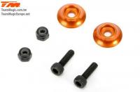 Option Part - E5 - Aluminium Rear Wing Buttons - Orange (2 pcs)