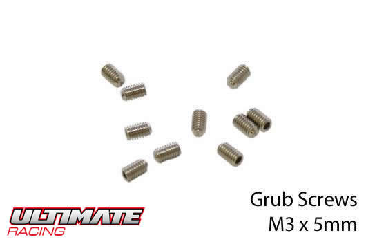 Ultimate Racing - UR164305 - Grub Screws - M3 x  5mm (10 pcs)